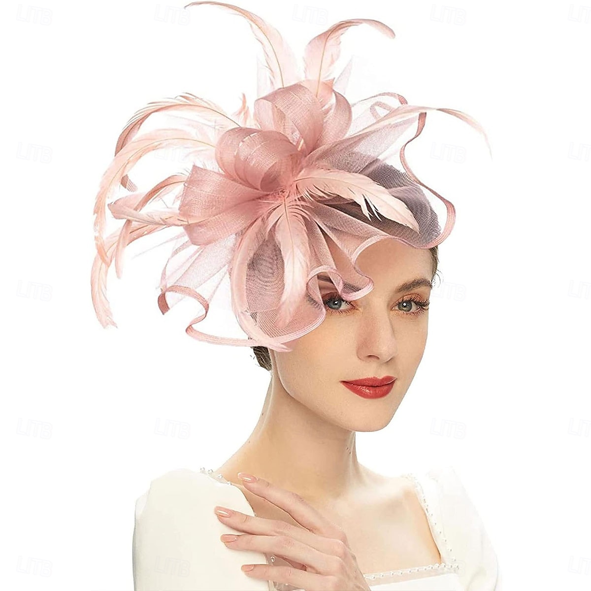 kvinner fascinator blomst fjær hatt teselskap for derby cocktail bryllup kentucky fascinators hatt en himmelblå 2025 - $37.99 –P13