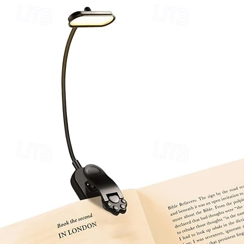 1 stk leselys bokklipslampe øyebeskyttelse skrivebordslampe tri-farget dimming lesebordslampe katteklo klips arbeidslampe 2025 - $16.49 –P6