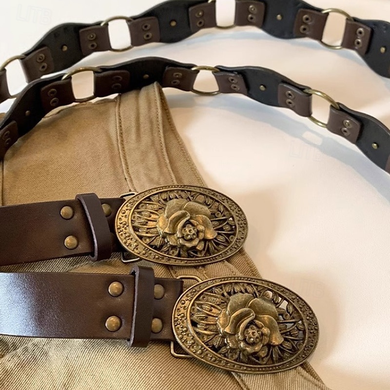 Ceinture Femmes PU Café Ceinture Taille Rue Week-end Fleuri de 2025 ? $15.99 –P6