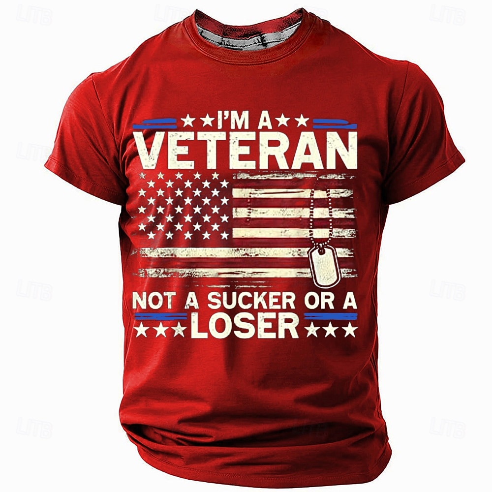 Patriotische T-Shirts für Männer Amerikanische US-Flagge Stars and Stripes T-Shirt Ärmelloses Top 3D-Druck Rundkragen T-Shirt Urlaub Casual Hawaiian Urlaub Weiß 1 Weiß Sommer Frühling 2025 - $17.99 –P4