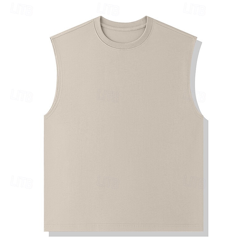 Bărbați Bluză Vest Top Sub Cămașă Cămașă fără mâneci Fără manșon Crewneck Vară Simplu Modă Designer Vacanță Stradă Ieșire Negru Alb Kaki Top tricou pentru bărbați 2025 - $12.49 –P4