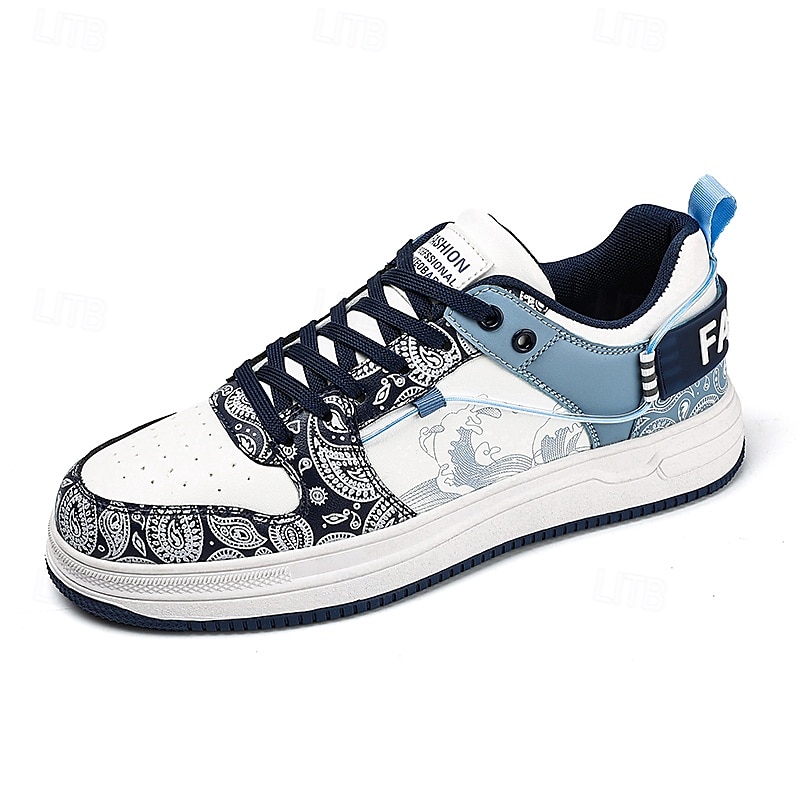Modische Herren-Sneaker – Retro-inspirierte Muster, Kunstledermaterial, ideal für Freizeitausflüge und Abenteuer in der Stadt 2025 - $42.99 –P3
