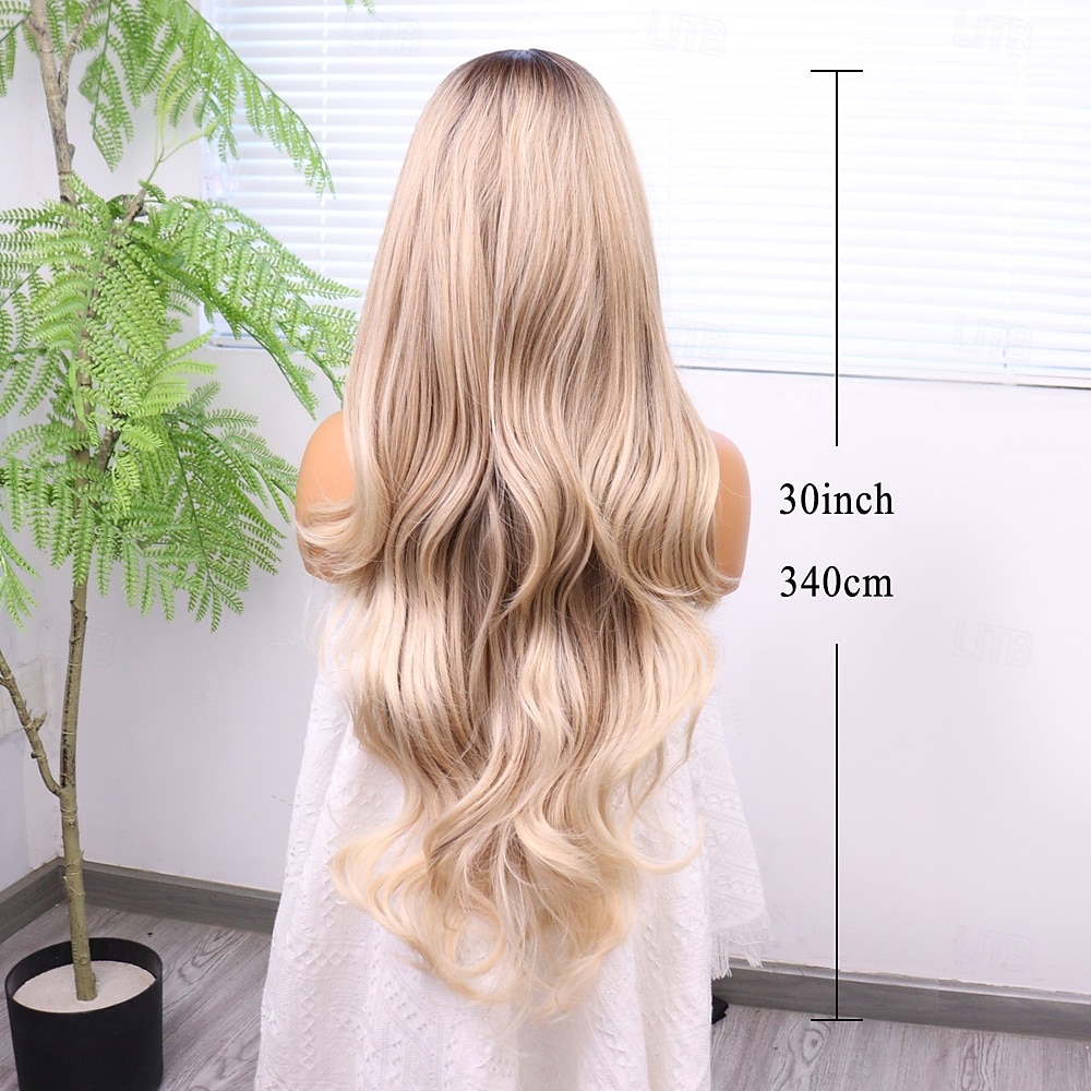 Synthetic Lace Wig Body Wave Style 30 inch Blonde Middle Part 13x6 Lace Front Wig Women's Wig Light golden 2026 - $78.99 –P7