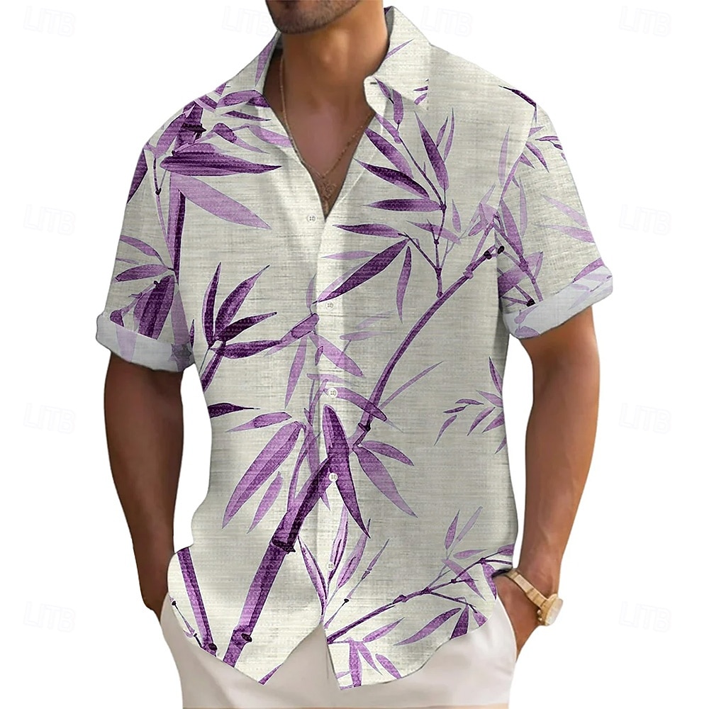 Ανδρικά Φυτά Μπαμπού Πουκάμισο Καλοκαιρινό πουκάμισο Πουκάμισο με κουμπιά Κοντομάνικο Μόδα Casual Διακοπές Καθημερινή Ένδυση Ρούχα παραλίας Καλοκαίρι Άνοιξη Απορρίπτω 3D εκτύπωση Λινό σαν πουκάμισο 2026 - $25.99 –P1