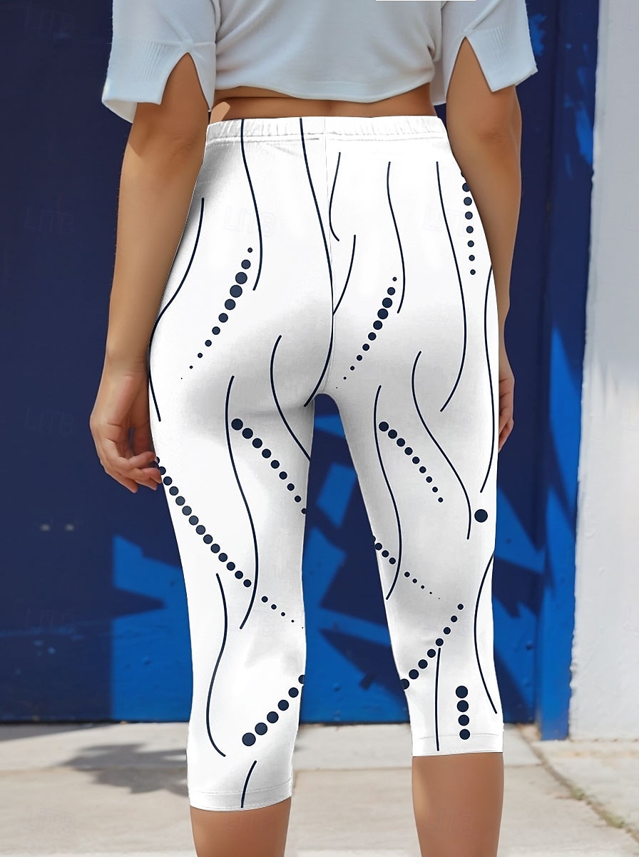 Woman's Leggings Capri Pantaloni Alta Elasticità Vacanza Moda Vintage Lunghezza Polpaccio Alta Vita Stampa Grafica Pois Termico Caldo Traspirante Morbido Elastico Outdoor Strada Quotidiano Bianco del 2026 a $20.99 –P3