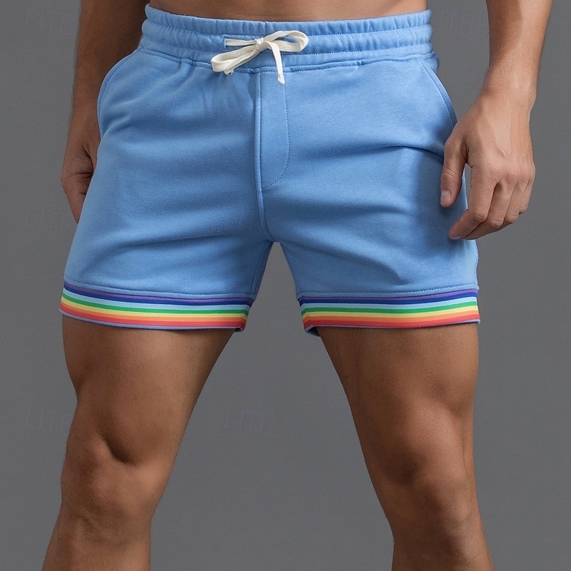 Hombre Pantalones deportivos Pantalones cortos de sudor Pantalón corto Pantalones cortos de verano Correa Bolsillo Cintura elástica Arco iris Comodidad Transpirable Corto Exterior Deportes Clásico 2026 - $32.99 –P7