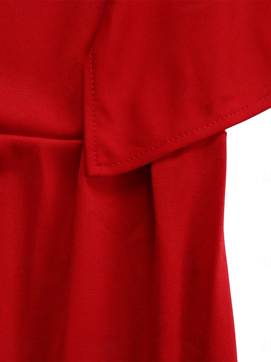 Dam Midiklänning Sheath Dress party cocktail Semiformella klänningar Fest Normal Slät Kortärmad Rund hals Vit Rubinrött Kungsblå Sommar 2025 - $39.99 –P12