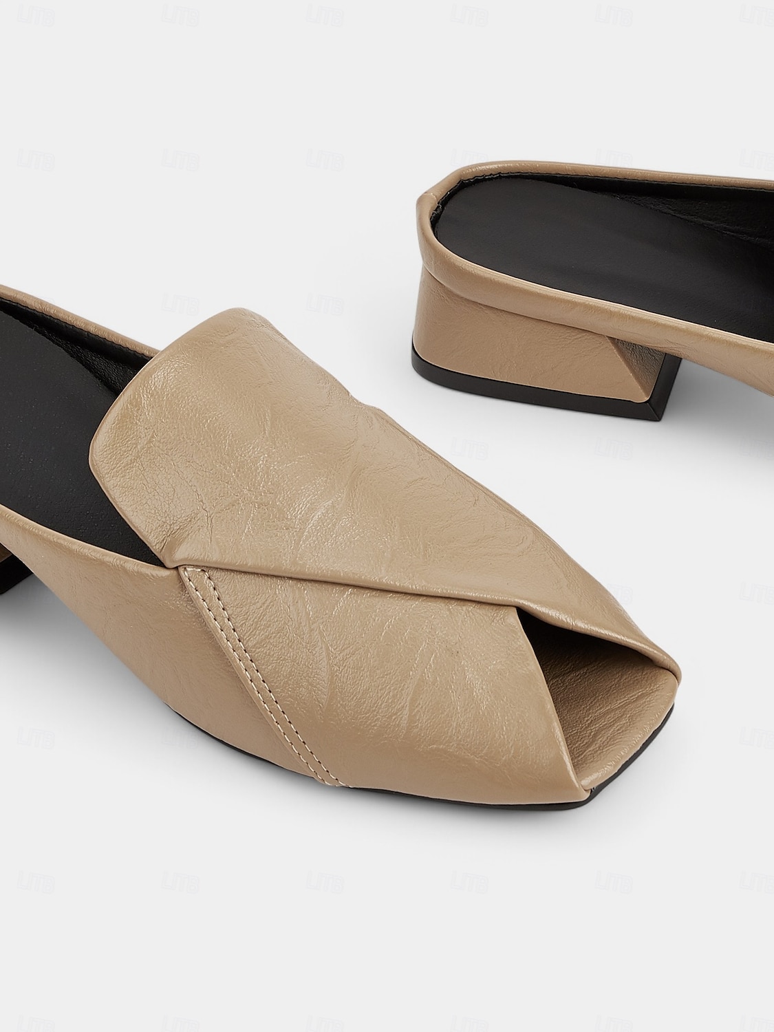 kvinners peep toe muldyr – brettet design av kunstskinn mulesko for moderne arbeidsstil 2025 - $24.99 –P2