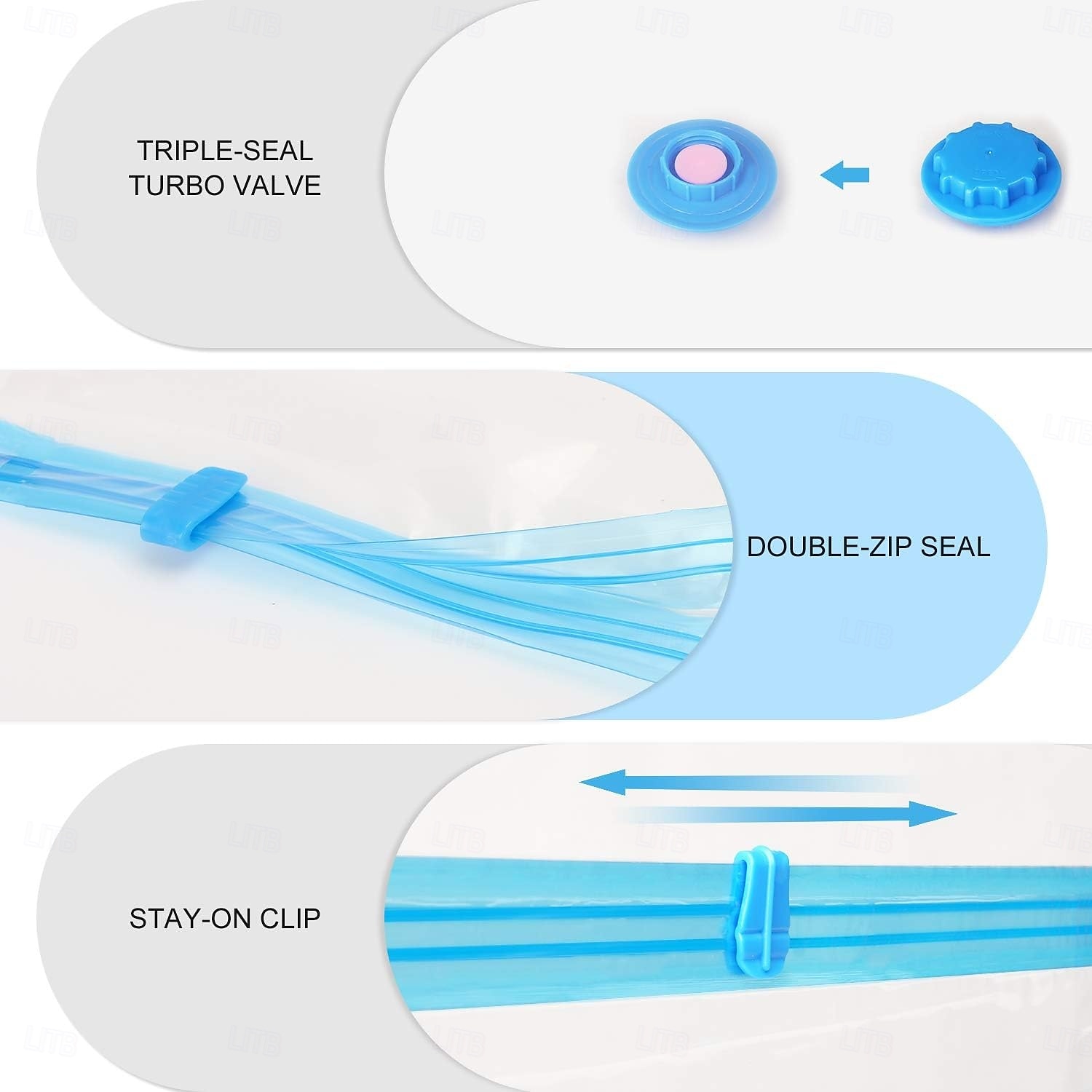 Bolsas de vacío reutilizables para ropa, edredones, ropa de cama, colchas y abrigos, con cierre de cremallera, para viaje, 10 unidades 2025 - $21.99 –P5
