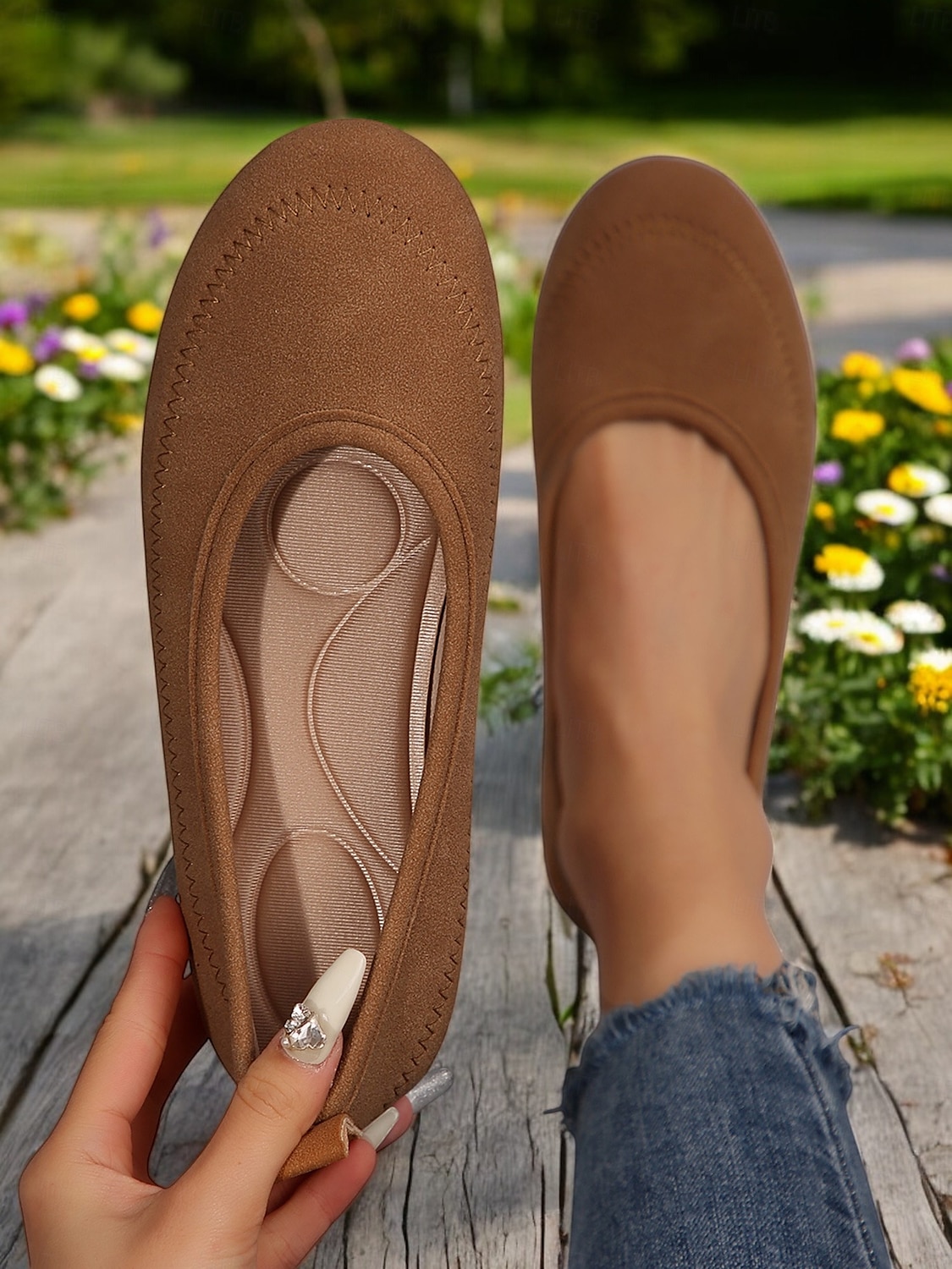 Damen-Barfußschuhe mit breiter Zehenpartie in Braun – bequeme Slipper mit Nullsprengung für entspanntes Gehen und Reisen 2025 - $19.99 –P2