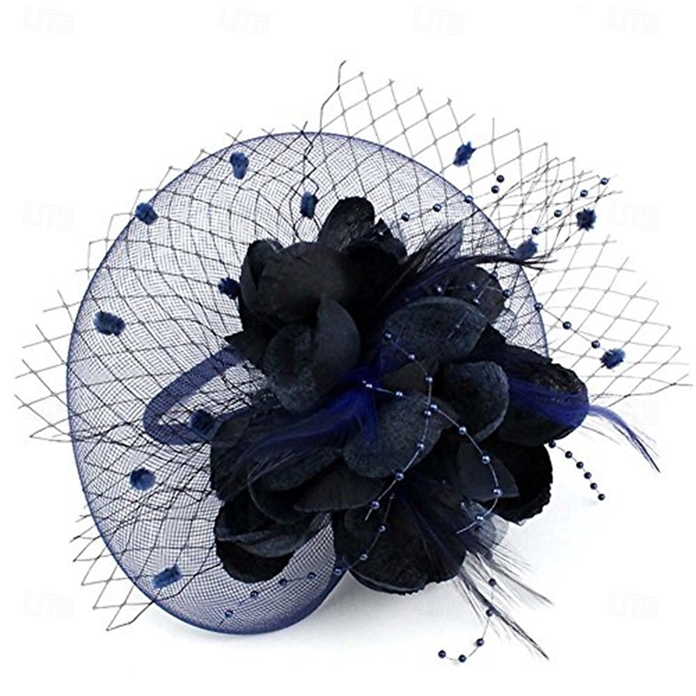 fascinators hatt för kvinnor teparty headpiece bröllop cocktail blomma mesh fjädrar hårklämma 20-tal flapper fascinators 2025 - $33.99 –P14