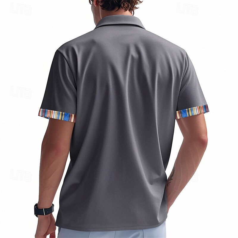 Per uomo Camicia Camicia Estiva Camicia casual Camicia da Spiaggia Camicia con Bottoni Nero Bianco Kaki Grigio chiaro Grigio scuro Manica Corta A righe Bavero Vacanza Camicia hawaiana Tasca del 2025 a $24.99 –P8