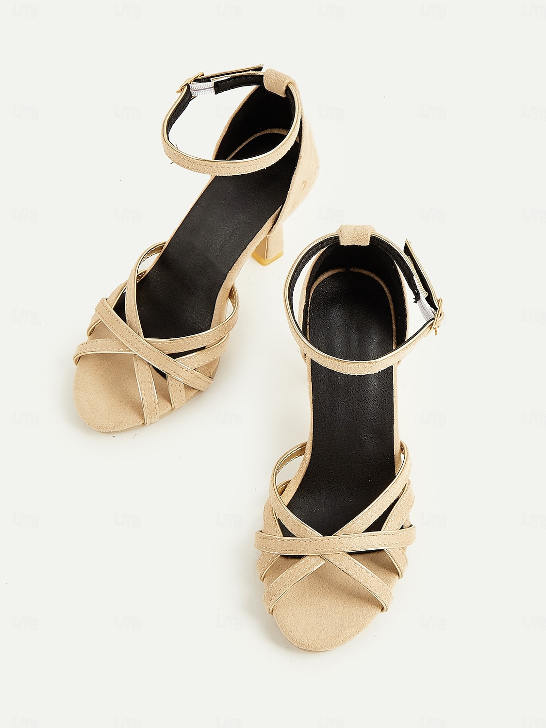 Women's Nude Suede Strappy Heels – 1950s Elegant Ankle Strap Open Toe Sandals for Wedding, Party & Summer Dressy Occasions 2026 - $54.99 –P3