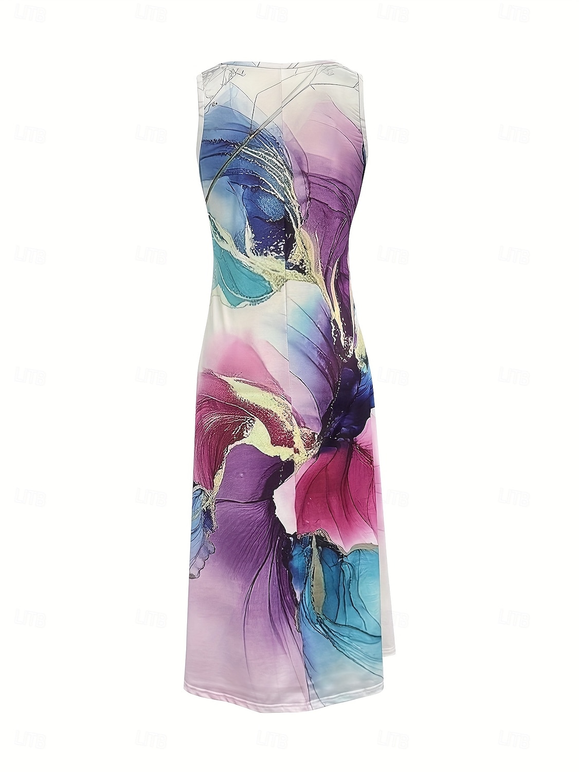 Pentru femei Rochie Maxi Rochie de Vară Rochie de vară Casual Zilnic Concediu Plajă Potrivire Largă Grafic imitație de marmoră Fără manșon Stil Nautic Roz Îmbujorat Vară 2025 - $36.99 –P3