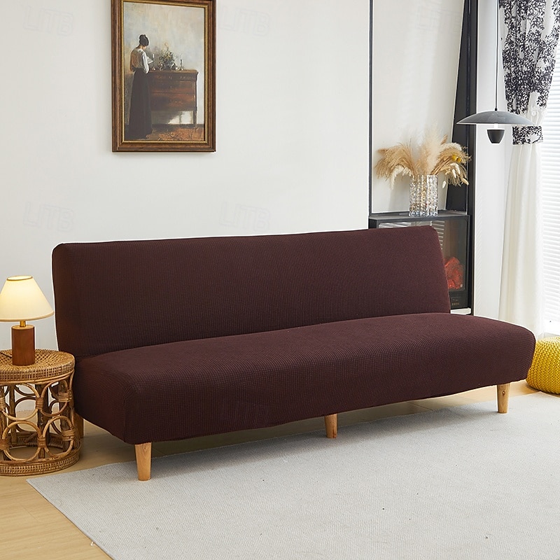 jacquardtyg armlöst bäddsoffa överdrag slipcovers stretchskydd elastiskt bänkskydd 2025 - $36.99 –P1