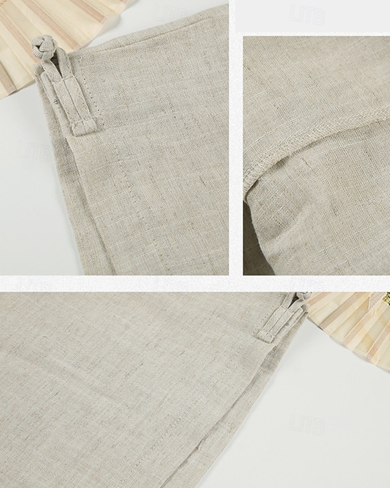 Per donna Gamba larga Pantaloni in cotone e lino Pantaloni Vacanza Moda Lunghezza alla caviglia Misura del girovita medio Semplice Elastico in vita Traspirante Confortevole Micro-elastico Streetwear del 2025 a $47.99 –P8