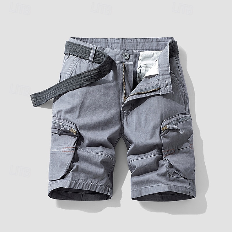 Per uomo Pantaloncini cargo Shorts Pantaloncini Estivi Bottoni Tasca con cerniera Tasche Multiple Semplice Comodità Indossabile Lunghezza al ginocchio All'aperto Sport Quotidiano Moda Casual Nero Blu del 2025 a $31.99 –P1