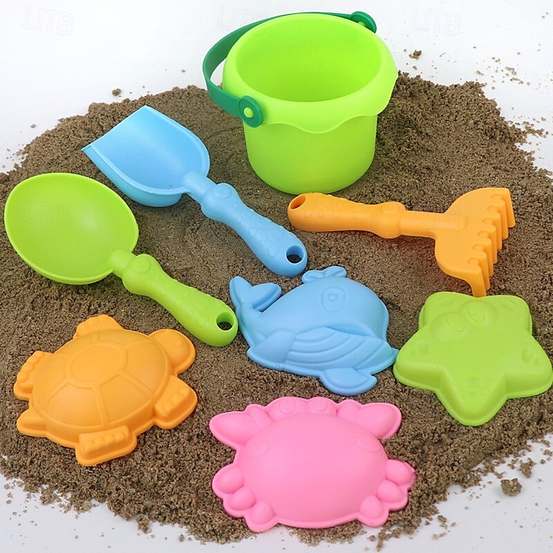 4/8 pakker strandsandspader sett  & nettingpose strandleker for barn sommer sandbøtter for barnecruise på stranden 2025 - $16.99 –P7