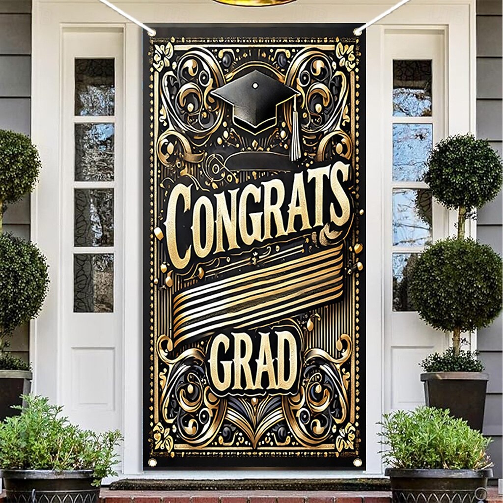 Graduation Door Decorations Door Covers Door Tapestry Door Curtain Decoration Backdrop Indoor/Outdoor Door Banner for Front Door School Office 2025 - $19.99 –P5