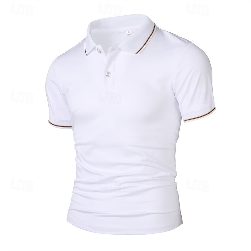 Herren Golfshirt Golf Poloshirts Arbeit Lässig Revers Kurzarm Basic Modern Einfach Patchwork Knöpfe Sommer Normale Passform Meerblau Schwarz Weiß Marineblau Golfshirt 2025 - $17.99 –P8