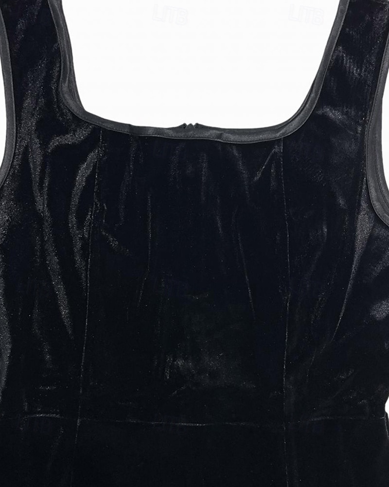 Women's Midi Dress Casual Dress Summer Dress Slip Dress Fashion Modern Daily Beach Weekend Regular Fit Plain Sleeveless Square Neck Black Summer 2026 - $27.99 –P6