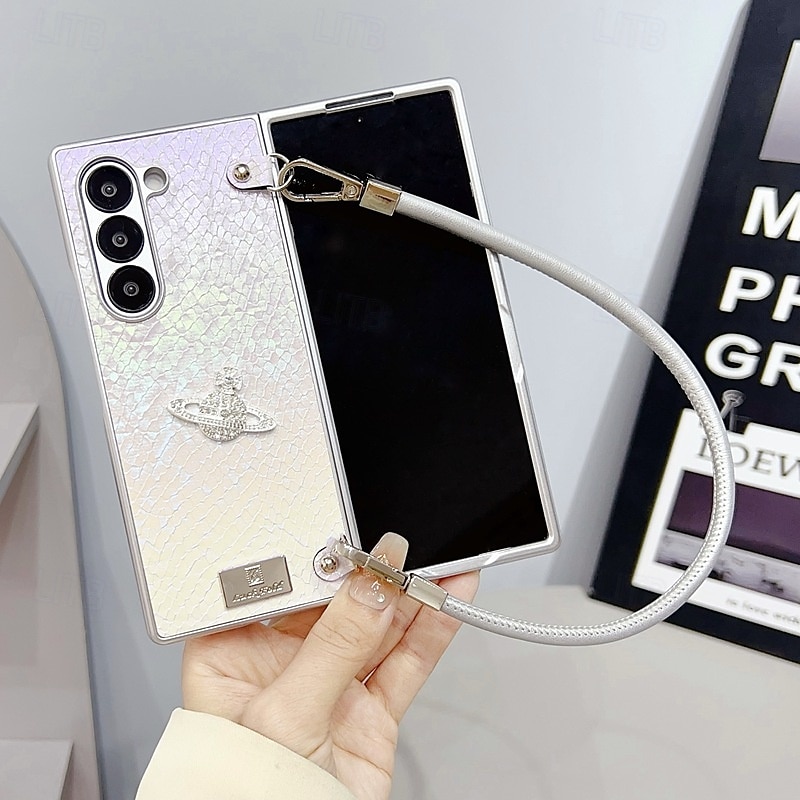 telefono Custodia Per Samsung Galaxy Piegatura a Z 7 Z Fold 6 Z Fold 5 Z Fold 4 Z Fold 3 Copertura Posteriore Con Cinturino da Polso Resistente agli urti Retrò TPU PC del 2025 a $26.99 –P5