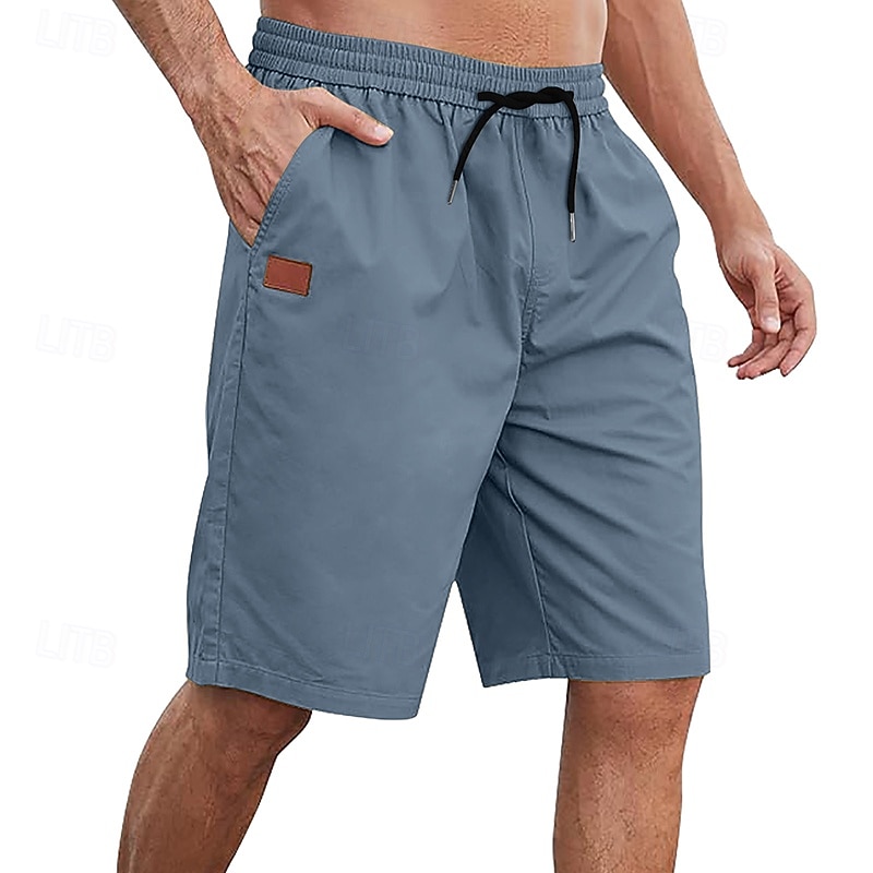Homme Shorts cargo Shorts Shorts d'été Shorts de Travail Cordon de serrage Taille Élastique Uni Confort Portable Longueur Genou Quotidien Extérieur Sport Mode Occasionnel bleu marine de 2026 ? $20.99 –P12