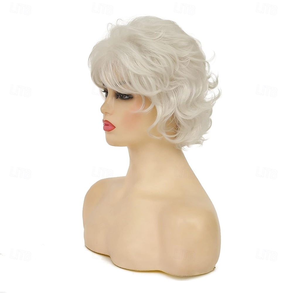 krótkie blond peruki dla kobiet krótkie fryzury pixie kręcone włosy peruka puszyste naturalne wyglądające syntetyczne włosy codzienne peruki 2026 - $25.99 –P9