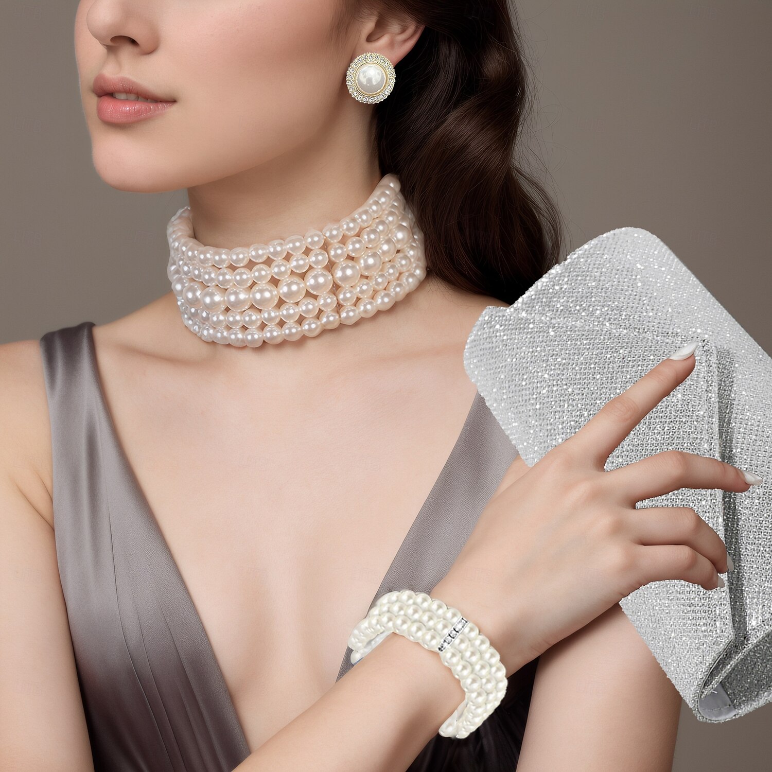 halskjede øredobber armbånd antrekk veske elegant  & luksuriøs gnistrende polyester rhinestone legering for cosplay kvinners kostyme smykker mote smykker 2025 - $32.99 –P1