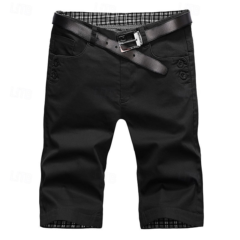 Men's Dress Shorts Work Shorts Golf Shorts Pocket Plain Comfort Breathable Knee Length Outdoor Business Sports Casual Black Wine 2025 - $20.99 –P3