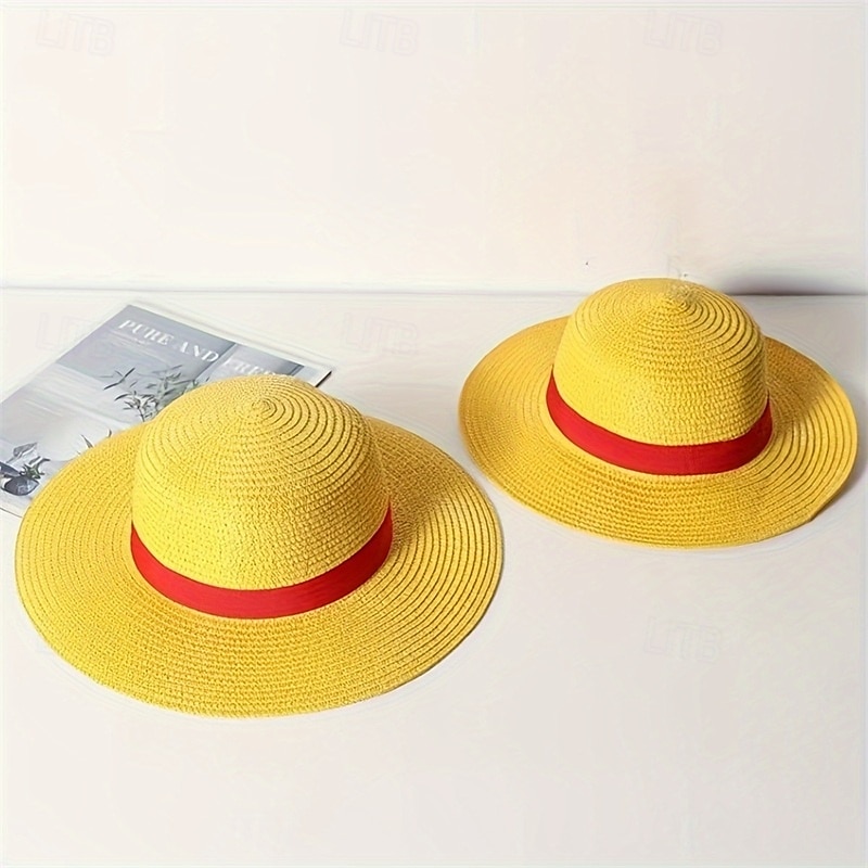 1pc Stroh Sonnenhut gelb Strohhut Damen Cosplay Sonnenschutz Performance Hut Herrenmode Hut atmungsaktiv runde Krempe Strohhut 2025 - $21.99 –P6