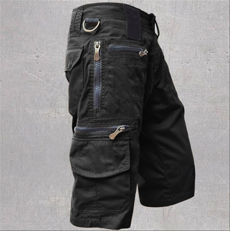 Per uomo Pantaloncini cargo Pantaloni capri Pantaloncini Estivi Tasca con cerniera Multi-tasche Semplice Comodità Indossabile Lunghezza al polpaccio All'aperto Sport Quotidiano Moda Casual Nero Verde del 2025 a $31.99 –P4