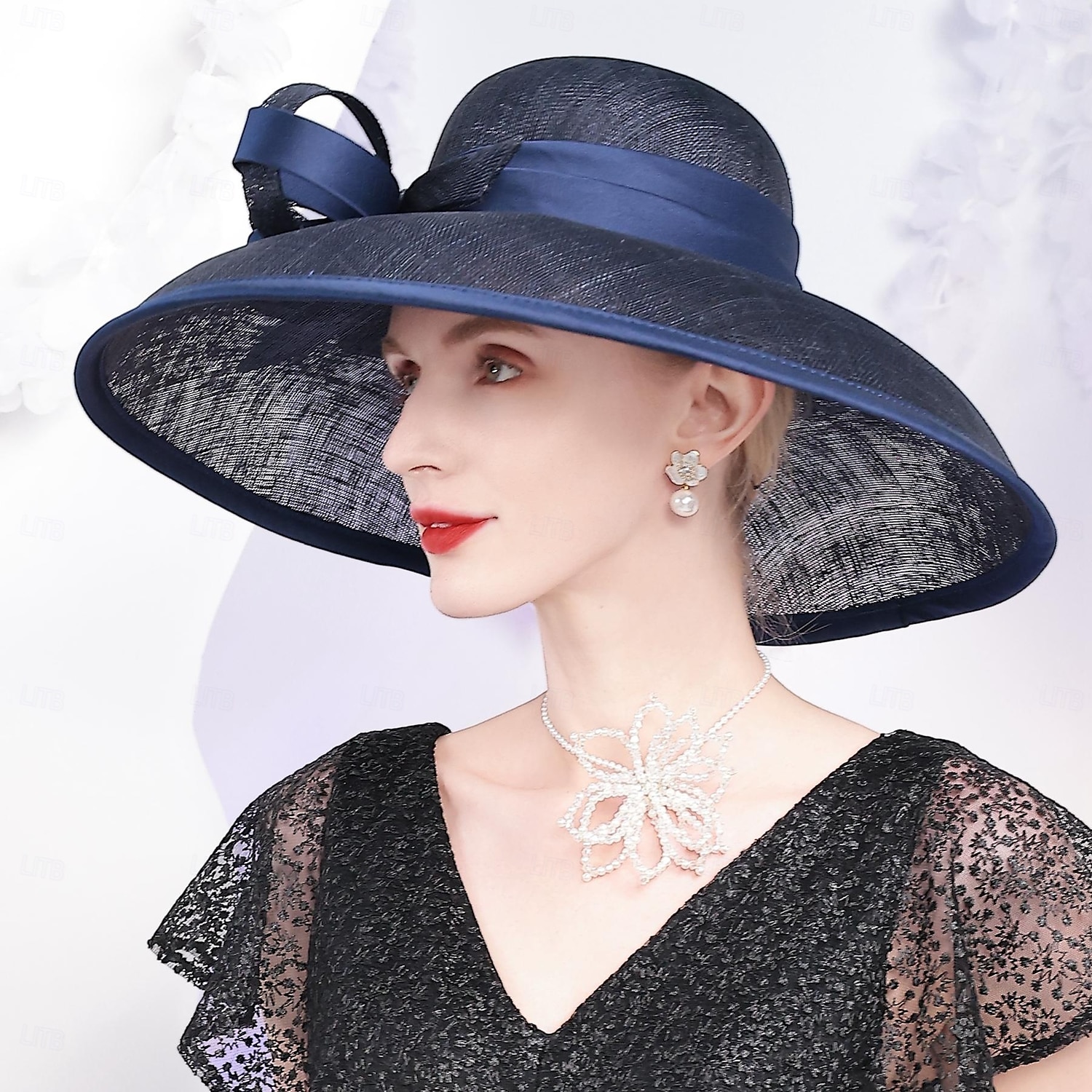 kalapok len bowler / cloche kalap napsapka sinamay kalap esküvő tea party elegáns esküvő csípős oldalsó fejfedővel 2025 - $83.99 –P2