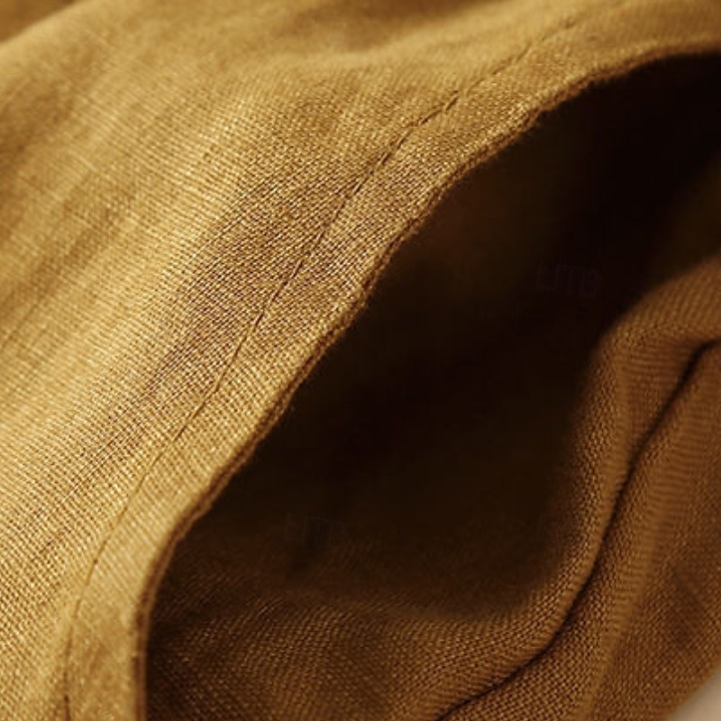 Femmes Short en coton et lin Shorts Slacks Occasionnel Court Naturel Uni Avec Poches Conception à cordon élastique Confortable Extérieur Sortir Noir Gingembre Vert Amande Été Coupe régulière de 2025 ? $14.99 –P9