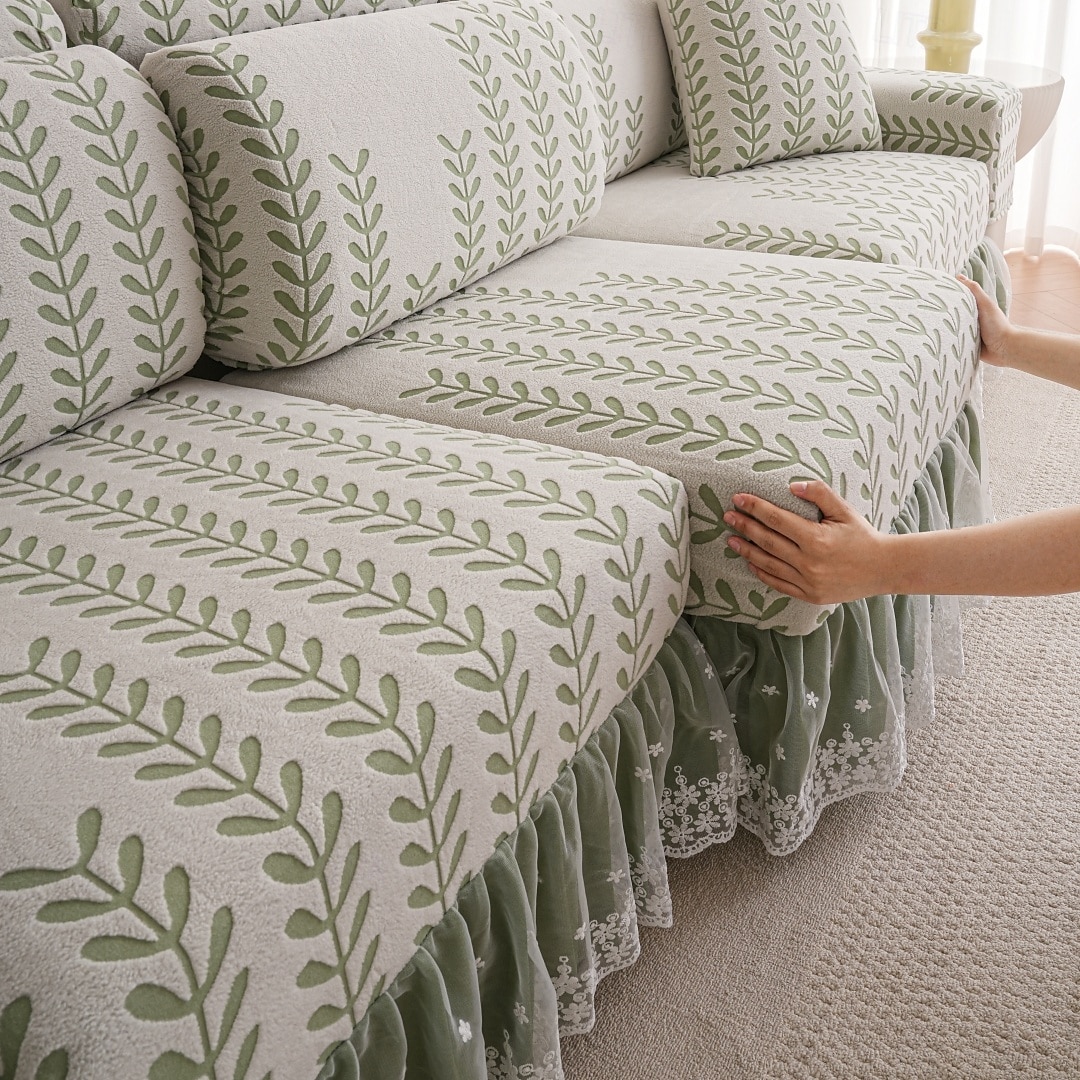 1 federa elasticizzata per cuscino divano, universale, in morbido pile polare jacquard, facile da pulire &durevole del 2025 a $10.99 –P7
