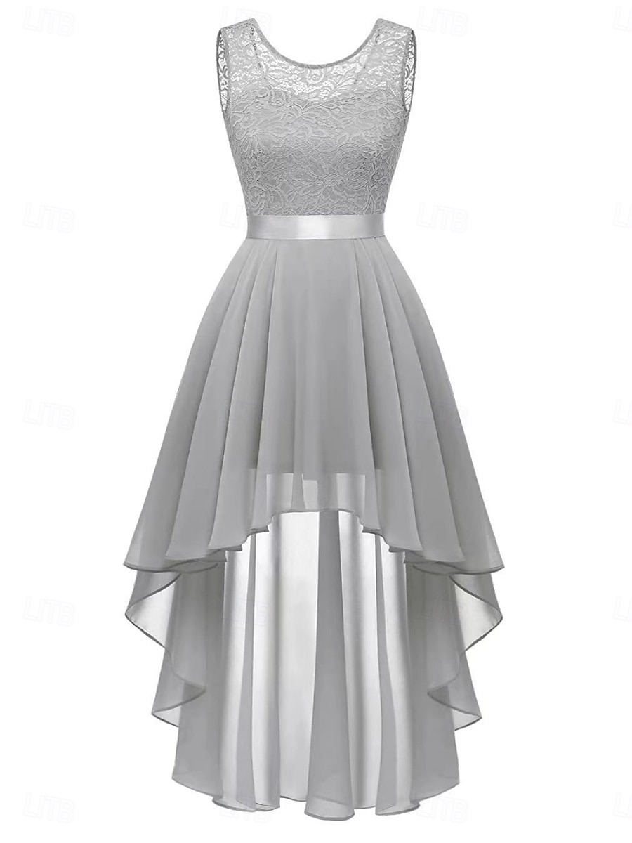 Rochie mini de damă rochie în linie A rochie din tull elegantă petrecere cocktail nuntă petrecere în aer liber ajustare regulată grafică fără mâneci gât rotund roz vin khaki gri vară primăvară 2025 - $46.99 –P7