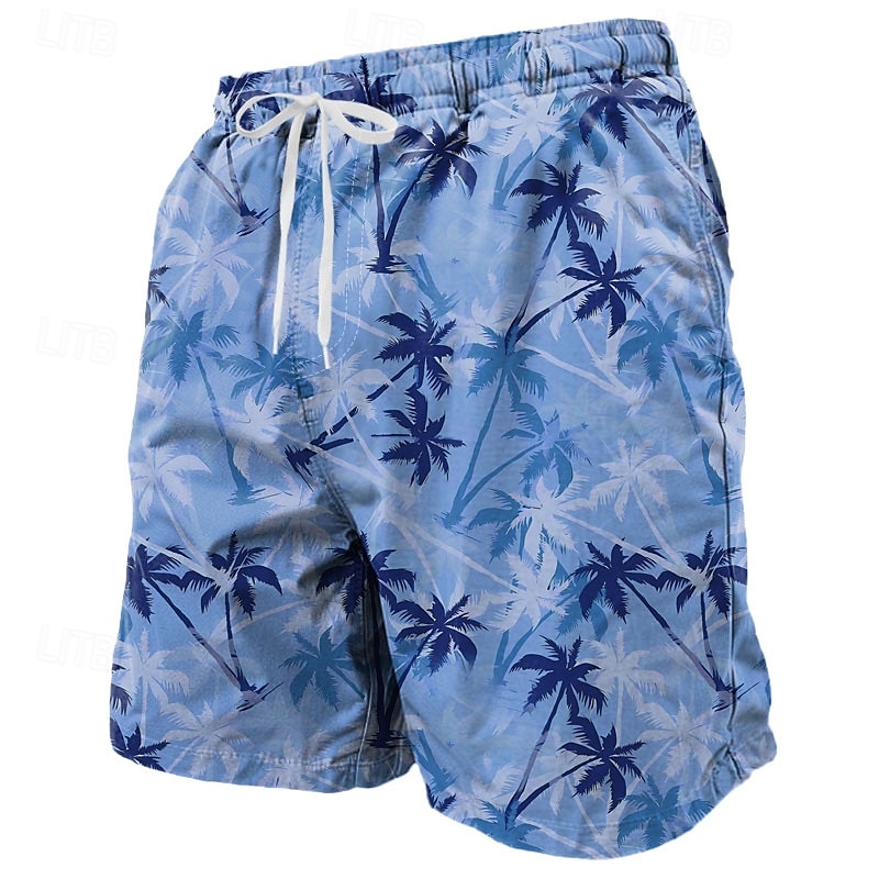 Herr Kokosnötsträd Gradientfärg Tropiska växter Badshorts Boardshorts Medium Midja Hawaiisk Strandsemester Sidfickor Mesh foder Elastisk dragsko i midjan Designer Kläder 2025 - $19.99 –P1
