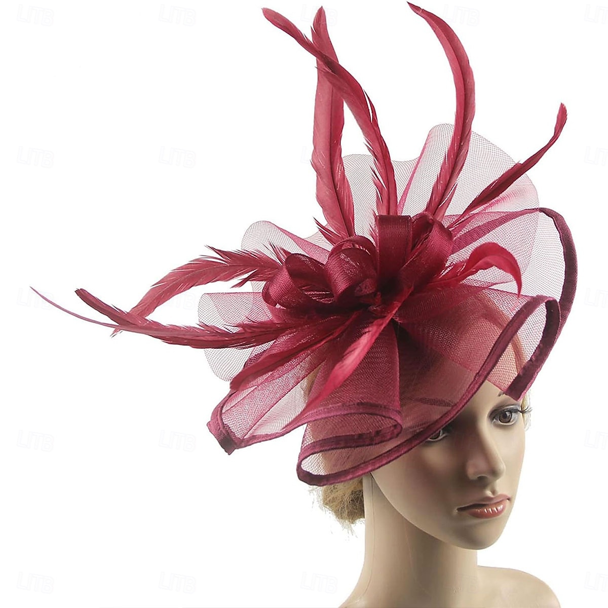 kvinner fascinator blomst fjær hatt teselskap for derby cocktail bryllup kentucky fascinators hatt en himmelblå 2025 - $37.99 –P2