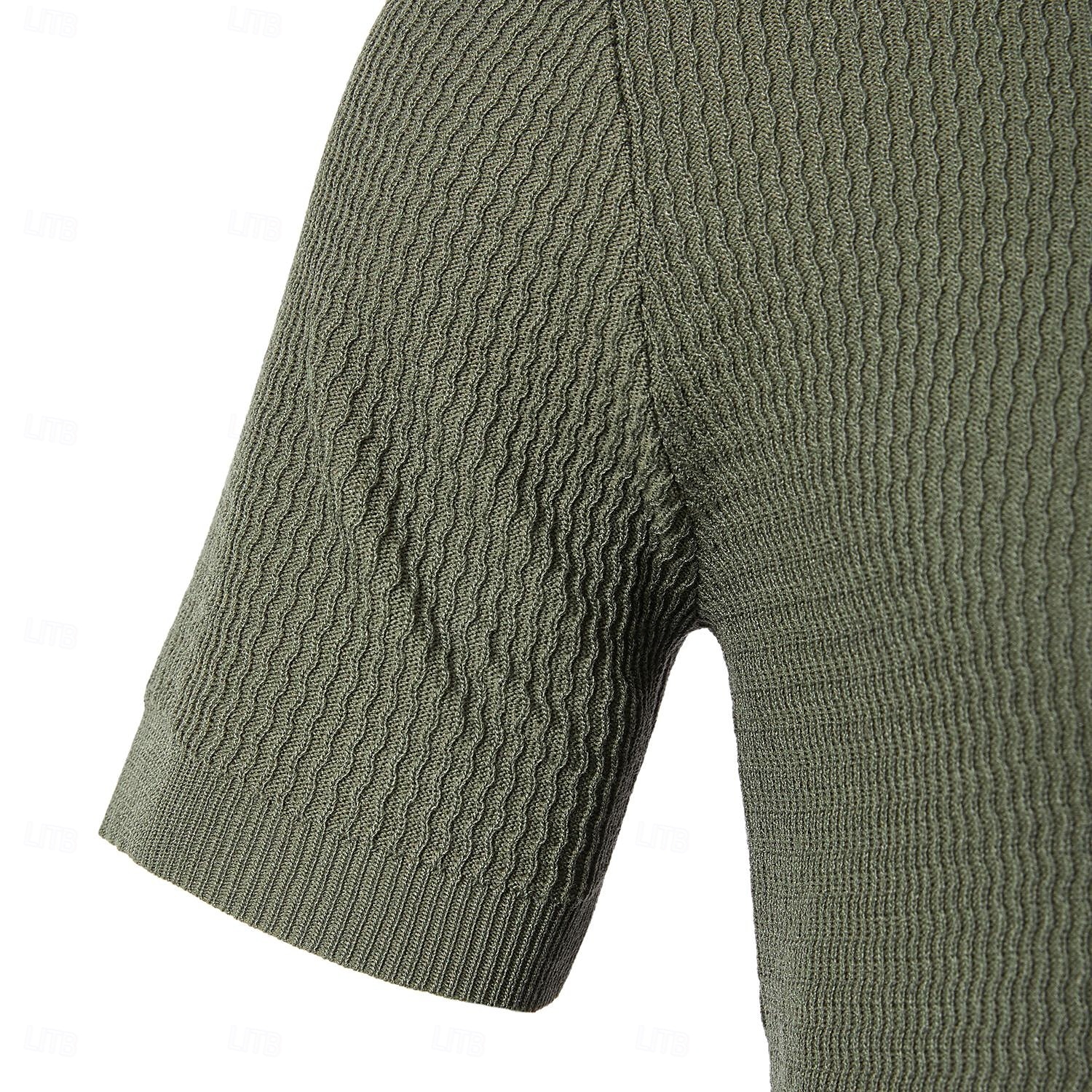 Herren Polo Strick-Polopullover Geschäft Lässig V Ausschnitt Kurzarm Formell Linien / Wellen Neuheit Sommer Ganzjahres Schwarz Weiß Armeegrün Beige Kaffee Polo 2025 - $27.99 –P2
