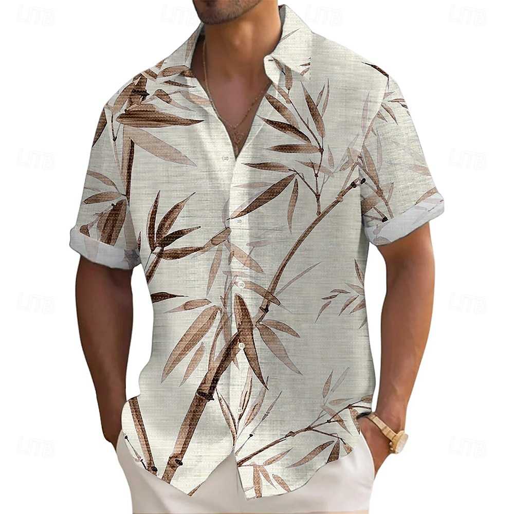 Ανδρικά Φυτά Μπαμπού Πουκάμισο Καλοκαιρινό πουκάμισο Πουκάμισο με κουμπιά Κοντομάνικο Μόδα Casual Διακοπές Καθημερινή Ένδυση Ρούχα παραλίας Καλοκαίρι Άνοιξη Απορρίπτω 3D εκτύπωση Λινό σαν πουκάμισο 2026 - $25.99 –P5