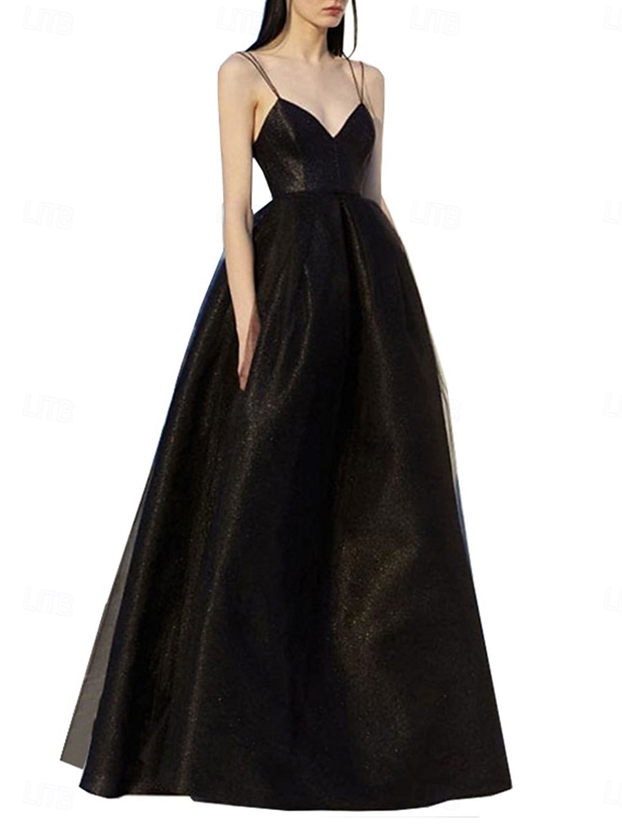 A-line quinceanera šaty elegantní šaty svatba svatební hosté dlouhé do podlahy bez rukávu výstřih do V polyesterový s plisováním 2025 - $109.99 –P4