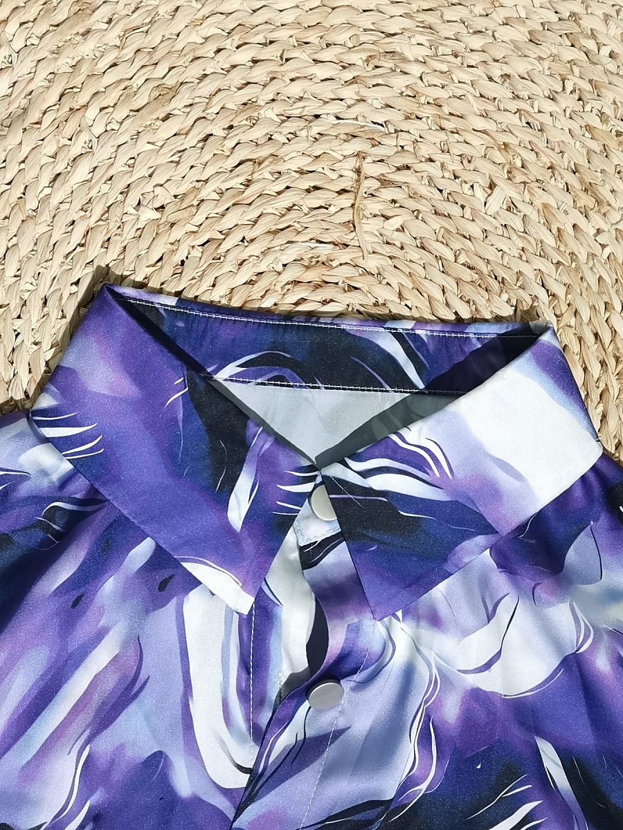 Mulheres Camisa Social Gráfico Cores Gradiente à moda Casual Manga Longa Colarinho de Camisa Tops regulares Diário Botões Imprimir Rosa Azul Roxo Verão Primavera de 2025 por $17.99 –P9