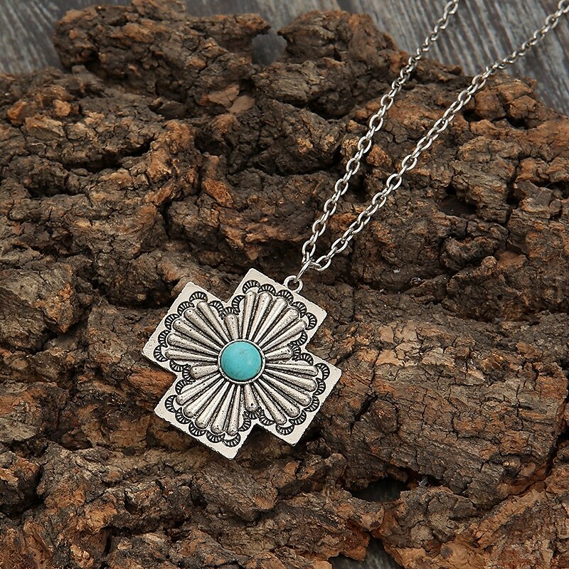 1 stuk Ketting Charme ketting For Dames Blauw Straat Dagelijks Legering Retro Kruis 2025 - $14.99 –P1