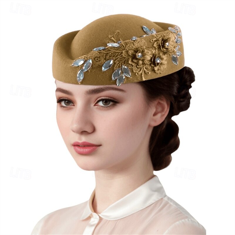 אביזר לשיער פּוֹלִיאֶסטֶר חתונה מסיבת ערב אלגנטית חתונה עם פרח כיסוי ראש כיסוי ראש 2025 - $22.99 –P5