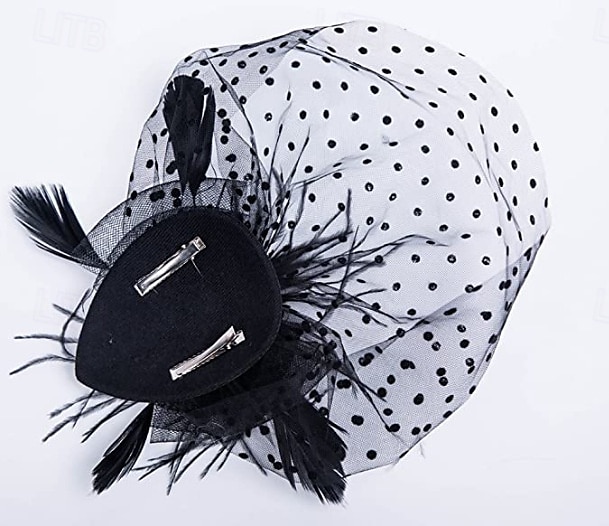 Kopfstück Tüll Federn Hochzeit Abendgesellschaft Elegant Hochzeit Mit Feder Kopfschmuck Kopfbedeckung 2025 - $16.99 –P6