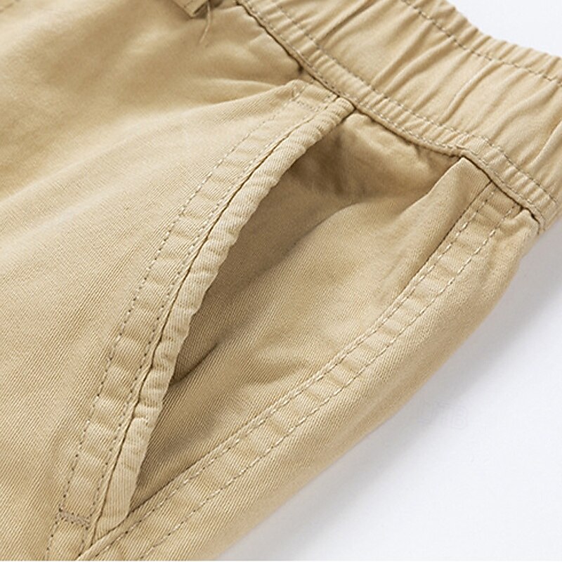 Homens Bermuda Cargo Calção Shorts de verão Cintura elástica Bolso multi Bolso com aba Tecido Conforto Vestível Comprimento do joelho Ao ar livre Esporte Diário Moda Casual Preto Azul de 2025 por $30.99 –P5