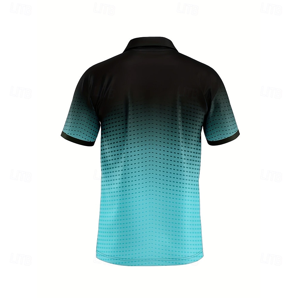 Per uomo Geometrico Polo Manica Corta Magliette polo Camicie con Colletto Business Casual Scuola All'aperto Athleisure Abbigliamento quotidiano Stampa 3D Estate azzurro cielo Azzurro cielo Viola del 2025 a $23.99 –P9