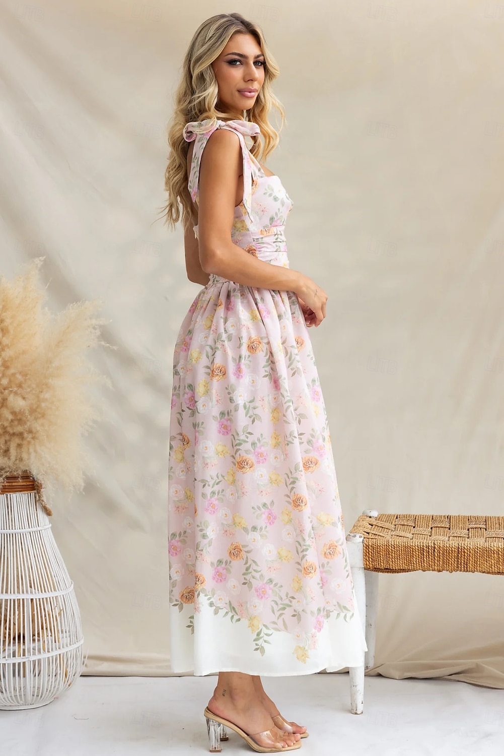 Retró 1950-es Rockabilly Maxi Ruhák Flare ruha Cottagecore Virágos Női Vakáció Hazaérkezés Buli és este Felnőttek Ruha Nyár 2025 - $35.99 –P3