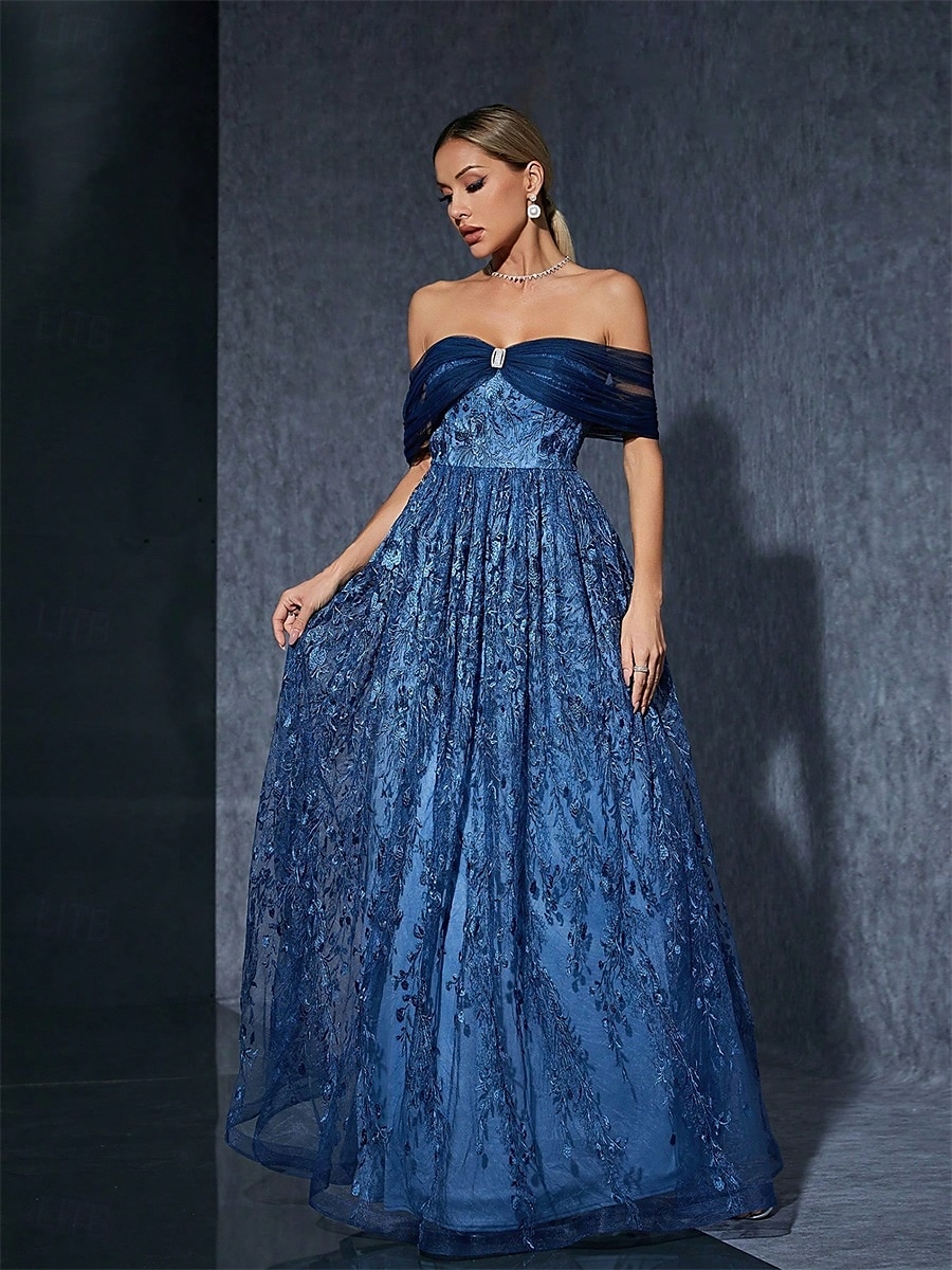 A-Linie Šaty Quinceanera Společenské Šaty Svatební Svatební Hosté Dlouhé Bez Rukávů Vypasované Šaty Polyester Bez Záduší S Vyšíváním 2025 - $109.99 –P5