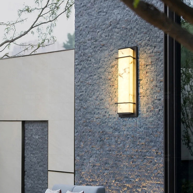 Outdoor-LED-Wandleuchte Liniendesign wasserdichte Beleuchtung Innen Marmor Wandleuchte moderne Schlafzimmer warmweißes Licht 1 Stück 2025 - $262.19 –P9
